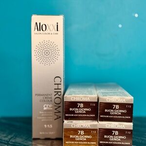 Brand New Aloxxi Chroma Permanent Creme Colour 2 oz in 7B, set of 5 tubes.